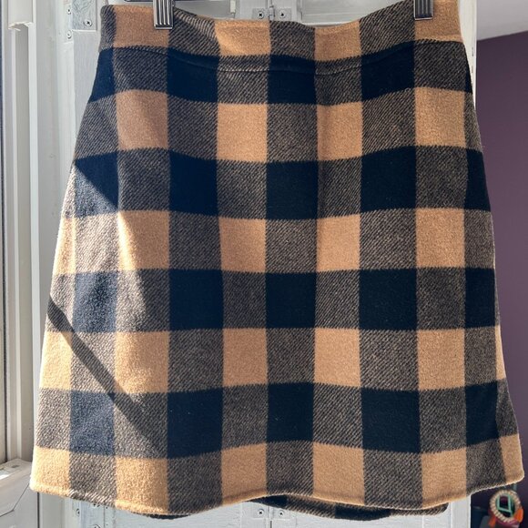 Sandro Checked Wool-blend Felt Mini Skirt - Picture 4 of 5